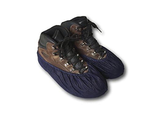 100 Pack REIGN Premium Disposable Shoe Boot Covers Heavy Dark