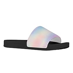 Howilath Rainbow Tie Dye Print Beach Slides for