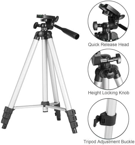Telescópio para Adultos Iniciantes, 70 mm, 400 mm de abertura, suporte AZ completo, multicamada, refrator, telescópio tripé de viagem, adaptador de telemóvel (branco)
