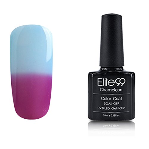 Elite99 Chameleon Temperature Color Changing Gel Nail Polish Soak Off UV LED Nail Art Lacquers 10ml Fuchsia Rose - Blue Bell Elite99 Chameleon Temperature Color Changing Gel Nail Polish Soak Off UV LED Nail Art Lacquers 10ml Fuchsia Rose - Blue Bell