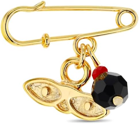 Amazon.com: 14kt Gold Plated Eyes Saint Lucky Charm Azabache