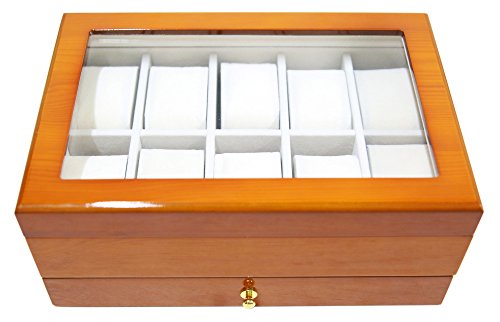 Sodynee® Wooden Watch Storage Box Display Case Organizer