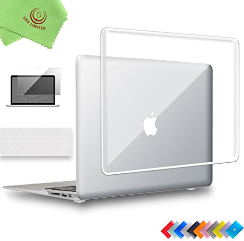 UESWILL 3in1 Glossy Crystal Clear Hard Shell Case Cover for MacBook Air 13