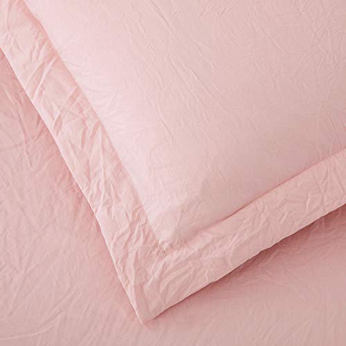 BEDSURE Rose Pink Duvet Covers Queen Size Washed Duvet Cover, Soft