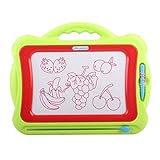 Magnetic Drawing Board Kids | 4 Color Zone Erasable Magna Doodle Pad Educational Sketching Boys Girls 3 Years Up - Green and Red