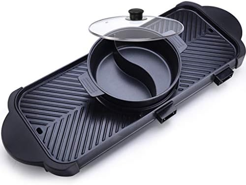 CZZ Electric Smokeless Grill Electric Grill Home Multi-function Barbecue Hot Pot 2 In 1 Smokeless Non-stick Baking Pan Large Capacity Splittable Baking Tray 2200W