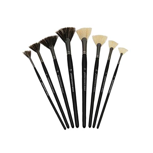 PaintersistersÂ® FÃ¤cherpinsel 8er-Set, Naturborsten, Pinselset fÃ¼r Acryl- und Ãlfarbe, Landschaftsmalerei, KÃ¼nstlerpinsel zum malen, Pinsel aus Naturhaar
