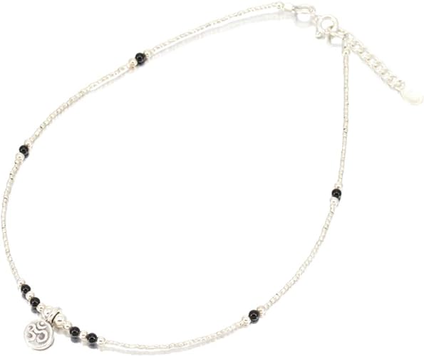 Amazon Orris アンクレット カレン シルバー 925 ブラック オニキス 人気 オーム 足首 ミサンガ メンズ アンクレット 通販