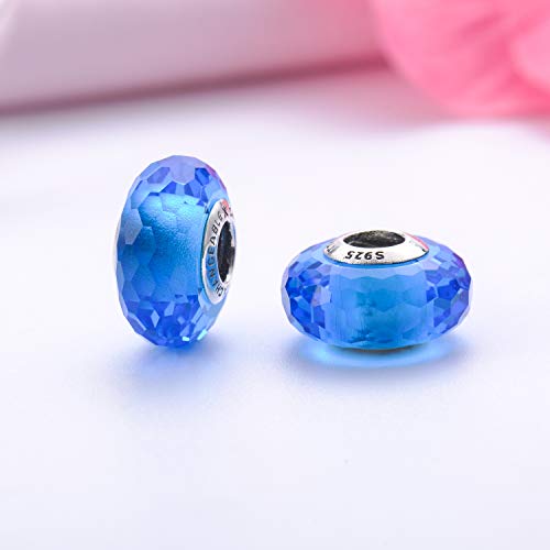 6 Changeable+Murano+Charms+Sterling+Birthday