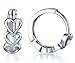 Infinite U Huggie Earrings 925 Sterling Silver Small Hoop Cartilage Hollow Heart Cluster for Women, 0.5''
