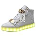 AnnabelZ LED Shoes High Top Men Women Light Up Shoes USB Charging Metal Velcro Flashing Sneakers