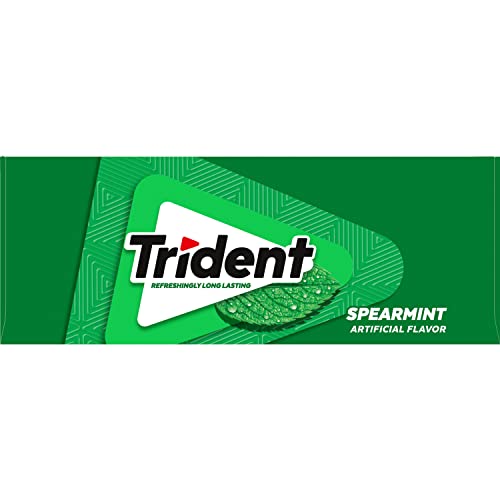 TRIDENT SPEARMINT SUGAR-FREE CHEWING GUM, 6 POCKET PACKS OF 28 PIECES (168 TOTAL PIECES)