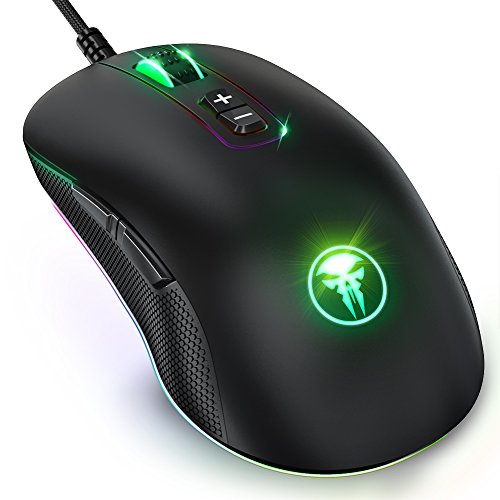 Gaming mouse, byb 7 programmable buttons rgb optical mmo 4k gamin…