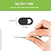 ZOOKYO 9 Webcam Cover Slide for Laptop with White Ring Indicator When Open, Ultra Thin, Online Security, Camera Cover Sticker for MacBook or Any Laptop, 3M Adhesive, Upgraded Model, 9-Pack, Black