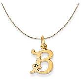 The Black Bow 14k Yellow Gold, Isabelle, Mini Letter B Initial Necklace