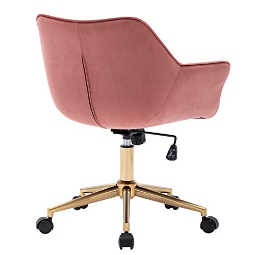 Duhome Modern Home Office Chair Velvet Desk Chair with Gold Metal Base with Mid Back Cute