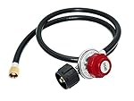 DozyAnt 4 Feet High Pressure Propane 0-20 PSI Adjustable Regulator with 4FT QCC1/Type1 Hose - Fits for Propane Burner Turkey Fryer Smoker and More Appliances - CSA Certified