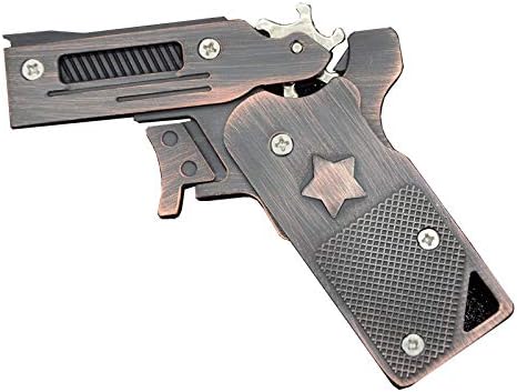 Sunny Hill Classic Folding 6 Bursts Rubber Band Gun Semi-Automatic Portable Zinc Alloy Toy