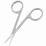 uxcell Woman Slanted Tip Stainless Steel Eyebrow Scissors Trimmer Cosmetic Tool Silver Tone