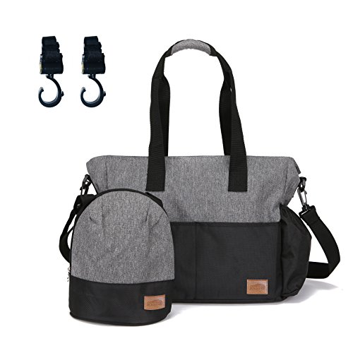 Diaper Tote Bag for Women Men, Stylish Designer Shoulder Bag Baby
Stroller Organizer with Insulated Bottle Sack, Gray/Black Diaper Tote Bag for Women Men, Stylish Designer Shoulder Bag Baby
Stroller Organizer with Insulated Bottle Sack, Gray/Black