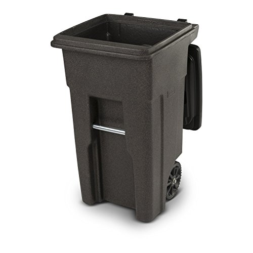 Toter 79232R1279 32 Gallon Brownstone Trash Can with Wheels and
