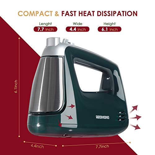 Hand Mixer Electric, REDMOND Handheld Mixer 5Speed Compact with Turbo