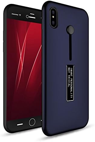 iPhone X Case,Meishiya Finger Hand Loop Strap Case Ring Holder Grip Holds Device 2 in 1, Shockproof Slim Fit Dual Layer Protection Hybrid Cover Case for Apple 5.8" iPhone X / iPhone 10 (Navy Blue)
