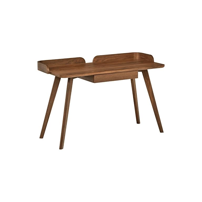 Amazon Brand Rivet MidCentury Curved Wood Table Home Office Computer