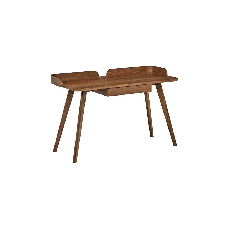 Amazon Brand Rivet MidCentury Curved Wood Table Home Office Computer Desk, 48.4"L, Walnut