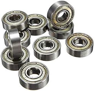 Petsdelite ® 10Pcs Skateboard Groove Roller Blade Ball Bearings Wheels Silver