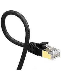 Cable Ethernet VANDESAIL CAT7 Cable de red RJ45 de alta velocidad STP 10 100 1000Mbit s chapado en oro plomo, Blanco