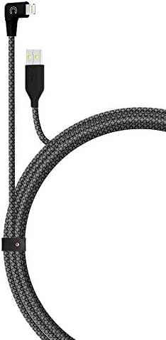 candywirez 10 ft Braided Cable with Strap - Black / White