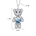 EleQueen Women's Silver-tone Love Heart Bear Pendant Necklace Blue Adorned with Swarovski Crystals