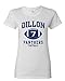 Ladies Dillon 7 Retro Sports Novelty DT T-Shirt Tee (Small, White)