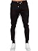 Ouber Men's Gym Jogger Pants Slim Fit Workout Running Sweatpants with Zipper Pockets Black,L