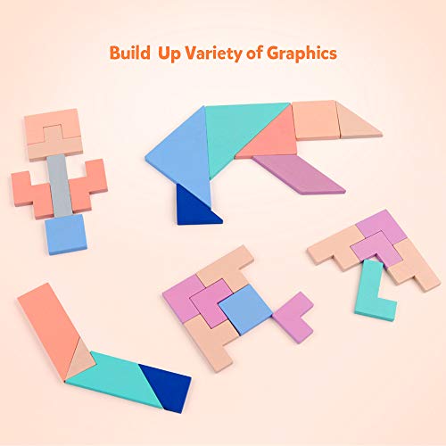 D-FantiX 3 in 1 Wooden Tetris Puzzle Tangram Puzzles T Jigsaw Intelligence Puzzle Game Iq Brain Teas - //coolthings.us