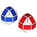 Ganowo Magic Snake Cube Twist Puzzle Collection Brain Teaser Toy Snake Ruler Fidget Toys Sets for Kids (red&Blue)