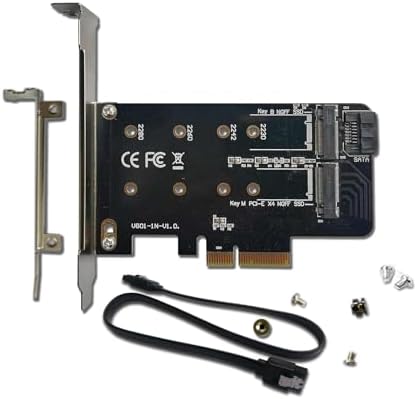 Valuegist Dual PCIE Adapter for SATA or PCIE NVMe SSD, SSD