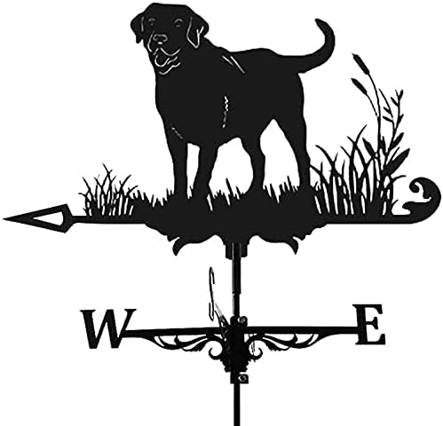 Weathervanes - Alnicov Animal Metal Weather Vane,Vintage Black Weather Vane Hollow Wind Direction Indicator for Outdoor Garden Roof Paddock Decoration Weather Vane (Dog)
