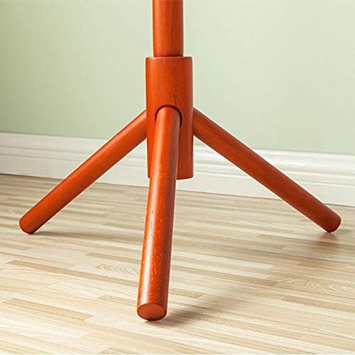ZHHL Coat Racks，Rubber Solid Wood Clothes Stand Floor-Standing Hangers Hat Holder Standing 8 Hooks Living Room Entrance Coat Racks175 47 47Cm (Color : Wine Red)