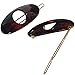Parcelona French Eyelet Tortoise Shell Brown Small Celluloid Acetate with Snap on Hair Pin Barrette Clip for Girls - 2 Pieces