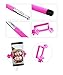 VESSATTA © Selfie Stick for iPhone & Samsung Smart Phones - Requires no charge, strudy with photo button on handle (extends 3.5 feet) Compact folding size - Multiple Colors (Pink)