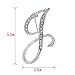 L'vow Clear Crystal Script Initial 26 Letter A - Z Brooch pin (J)