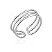 Chuvora 925 Sterling Silver Horizontal Three (3) Thin Lines Simple Band Minimalist Toe Ring, 7mm
