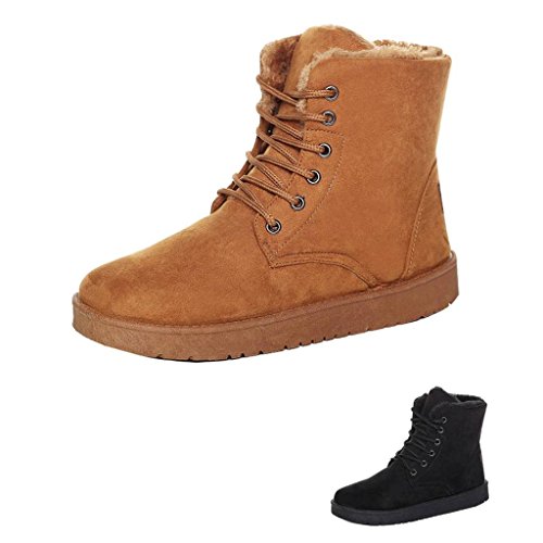Gaorui Men Winter Snow Boot Warm short Fur Lined Lace Up Non Slip Casual Ankle Shoes