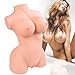 Japanese Life-Sized Adult Toy Women Torso Sex Doll for Men Male Masturbator Pussy Ass with Skeleton-3D Lifelike Sex Toys with Vagina and Anal TPE Doll Silicone Doll for Male with D-Cup Breast Play Fun