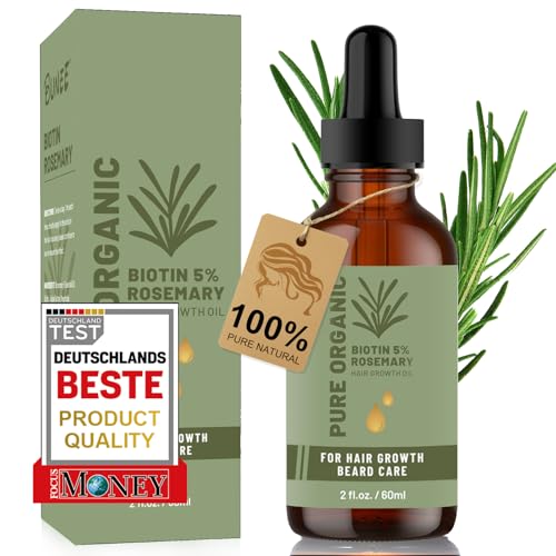 60ml Rosemary Oil for Hair, Hair Growth Oil, Scalp Care Oil, Stimulates Growth for Women and Men, Green