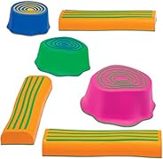 edxeducation Step-a-Trail - 6 Piece Obstacle Course for Kids - Indoor and Outdoor - Build Coordination and Con