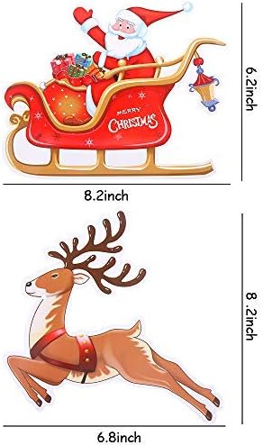 VEYLIN Christmas Reindeer Bunting, Santa Sleigh Banners for Party Decoration, Red - Image 4