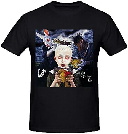 Heeloo Men's korn See You on the Other Side Personalized Big T Shirt Black